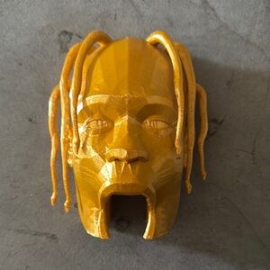 Modern Gold Abstract Face Sculpture